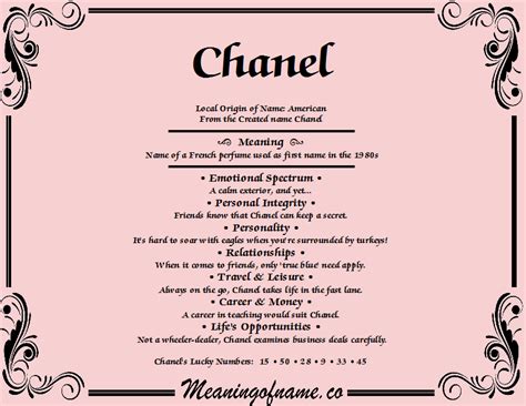 prénom chanel signification|chanel name meaning bible.